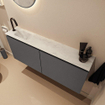 MONDIAZ TURE-DLUX Meuble toilette - 120cm - Dark Grey - EDEN - vasque Opalo - position gauche - 1 trou de robinet SW1104274