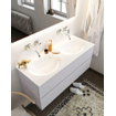 Mondiaz VICA ensemble de meuble de salle de bain - 120cm - meuble sous-vasque cale - 2 tiroirs - lavabo moon double - sans trou de robinet version XL 60cm de haut SW1091150