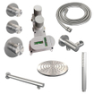 BRAUER Brushed Edition Regendoucheset inbouw - hoofddouche 20cm - 3 gladde knoppen - inclusief inbouwdeel - rechte wandarm - handdouche staaf 1 stand - PVD - geborsteld RVS SW374412