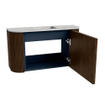 Mondiaz JOYA-DLUX 73.2cm toiletmeubel - ronding links en rechts kleur Walnut - Wastafel FAYE positie Midden Zonder kraangat kleur Glace. SW1422415