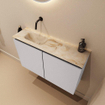 MONDIAZ TURE-DLUX Meuble toilette - 80cm - Cale - EDEN - vasque Frappe - position gauche - sans trou de robinet SW1102666