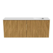 Mondiaz JOYA 100cm toiletmeubel - kleur Oak - Wastafel FAYE positie Rechts Zonder kraangat kleur Talc. SW1421125