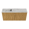 Mondiaz JOYA-DLUX Meuble de salle de bains 90cm - couleur Oak - Vasque FAYE position Gauche 1 trou de robinet couleur Glace SW1421982