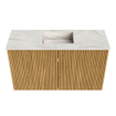 Mondiaz JOYA-DLUX 70cm toiletmeubel - kleur Oak - Wastafel FAYE positie Midden Zonder kraangat kleur Ostra. SW1422201