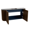 Mondiaz JOYA-DLUX 93.2cm toiletmeubel - ronding links en rechts kleur Walnut - Wastafel FAYE positie Midden Zonder kraangat kleur Sombra. SW1424773