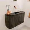 Mondiaz JOYA-DLUX Meuble de salle de bains - 73,2cm - arrondi gauche et droite couleur Shadow - Vasque FAYE position Milieu Sans trou de robinet couleur Lava SW1422909