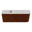 Mondiaz JOYA-DLUX 101.6cm toiletmeubel - ronding rechts kleur Ruby - Wastafel FAYE positie Links Zonder kraangat kleur Opalo. SW1423730
