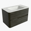 Mondiaz CIRO-DLUX Ensemble de meubles de salle de bains - 80x45x50cm - vasque solid surface Opalo - 1 lavabo au milieu - sans trous de robinet - 2 tiroirs - Shadow SW1532507