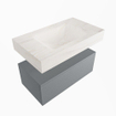 Mondiaz ALAN-DLUX Ensemble de meuble - 80cm - meuble - Plata mat - 1 tiroir - Lavabo Cloud Ostra suspendu - vasque Centre - 1 trou de robinet - Beige SW807783