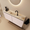 MONDIAZ TURE-DLUX Meuble toilette - 100cm - Rosee - EDEN - vasque Frappe - position centrale - 1 trou de robinet SW1102953