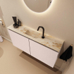 MONDIAZ TURE-DLUX Meuble WC 100 cm Rosee. EDEN lavabo Frappe position milieu. Avec 1 trou de robinet. SW1102953