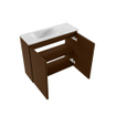 MONDIAZ TURE-DLUX Meuble toilette - 60cm - Rust - EDEN - vasque Opalo - position gauche - 1 trou de robinet SW1104555