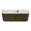 Mondiaz JOYA-DLUX 103.2cm toiletmeubel - ronding links en rechts kleur Shadow - Wastafel FAYE positie Midden 1 kraangat kleur Ostra. SW1423056