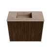 Mondiaz JOYA-DLUX 50cm toiletmeubel - kleur Walnut - Wastafel FAYE positie Links 1 kraangat kleur Saba. SW1424624