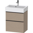 Duravit D-neo Meuble sous vasque 58.4x37.2x62.5cm 2 tiroirs Lin mat SW641097