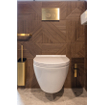 QeramiQ Push Metal Plaque de commande - pour bâti-support Geberit UP320 - double chasse - boutons ronds - métal - laiton brossé (or) SW706200