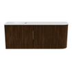 Mondiaz JOYA 101.6cm toiletmeubel - ronding rechts kleur Walnut - Wastafel FAYE positie Links Zonder kraangat kleur Talc. SW1421307