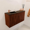 Mondiaz JOYA 81.6cm toiletmeubel - ronding rechts kleur Ruby - Wastafel FAYE positie Links 1 kraangat kleur Urban. SW1421827