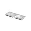 INK Post wastafel - 120x45x1cm - 2 wasbakken - 2 kraangaten - keramiek Statuario glans SW693439