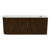 Mondiaz JOYA-DLUX Meuble de toilette 101.6cm - arrondi gauche couleur Noyer - Vasque FAYE position Droite 1 trou de robinet couleur Ostra. SW1422680