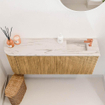 Mondiaz JOYA-DLUX 101.6cm toiletmeubel - ronding links kleur Oak - Wastafel FAYE positie Rechts 1 kraangat kleur Nata. SW1424050