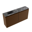 MONDIAZ TURE-DLUX 100cm toiletmeubel Rust. EDEN wastafel Lava positie links. Met 1 kraangat. SW1103995