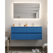 Mondiaz VICA ensemble de meuble de salle de bain - 120cm - meuble sous-vasque jeans - 4 tiroirs - lavabo cloud double - 2 trous de robinet - miroir LED - version XL 60cm de haut SW1098262