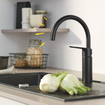 GROHE Start QuickFix Keukenmengkraan - 18.3cm - c-uitloop - draaibaar - matte black SW1126653