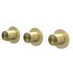IVY Concord Partie de finition - pour thermostat encastrable - 3 robinets d'arrêt - symétrie - rosaces rondes - Inox 316 - Or mat brossé PVD SW1030938