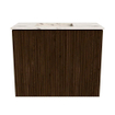 Mondiaz JOYA-DLUX 50cm toiletmeubel - kleur Walnut - Wastafel FAYE positie Links 1 kraangat kleur Nata. SW1424458
