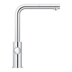 GROHE Blue Home Robinet de cuisine - bec en L extractible - monotrou - fonction de filtration - eau plate légère et pétillante - chrome SW236967