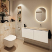 MONDIAZ TURE-DLUX 120cm toiletmeubel Talc. EDEN wastafel Frappe positie rechts. Zonder kraangat. SW1102608