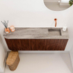 Mondiaz JOYA-DLUX 111.6cm toiletmeubel - ronding links kleur Ruby - Wastafel FAYE positie Rechts Zonder kraangat kleur Oza. SW1425553