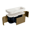 MONDIAZ THOR-DLUX Meuble de salle de bains 110cm arrondi gauche + droite couleur Dusk avec 1 tiroir et 2 portes. Vasque suspendue CLOUD Droite 1 trou de robinet couleur Ostra. SW1462810