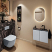 MONDIAZ TURE-DLUX Meuble WC 60 cm Clay. Lavabo EDEN Lava position centrale. Avec 1 trou de robinet. SW1103776