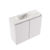 MONDIAZ TURE-DLUX Meuble toilette - 60cm - Cale - EDEN - vasque Ostra - position gauche - sans trou de robinet SW1104717