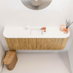 Mondiaz JOYA 113.2cm toiletmeubel - ronding links en rechts kleur Oak - Wastafel FAYE positie Midden 1 kraangat kleur Talc. SW1421171