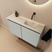 MONDIAZ TURE-DLUX Meuble toilette - 80cm - Greey - EDEN - vasque Ostra - position droite - sans trou de robinet SW1104855