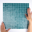 La Mosaic Factory Amsterdam carreau mosaïque - 32,2x32,2cm - carrelage mural et de sol - Carré - Verre Bleu / Vert Mat SW62103