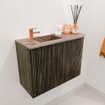 Mondiaz JOYA-DLUX 61.6cm toiletmeubel - ronding rechts kleur Shadow - Wastafel FAYE positie Links 1 kraangat kleur Arena. SW1426250