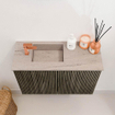 Mondiaz JOYA-DLUX 60cm meuble de toilette - couleur Shadow - Lavabo FAYE position Gauche 1 trou de robinet couleur Saba. SW1425100