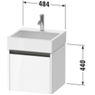 Duravit Ketho 2 meuble sous-lavabo avec 1 tiroir 48.4x46x44cm avec poignée anthracite noyer foncé mat SW772211