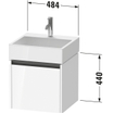 Duravit ketho meuble à 2 vasques avec 1 tiroir 48.4x46x44cm avec poignée anthracite basalte mate SW771971