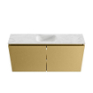 MONDIAZ TURE-DLUX Meuble toilette - 100cm - Oro - EDEN - vasque Opalo - position centrale - 1 trou de robinet SW1104432