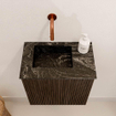 Mondiaz JOYA-DLUX 40cm toiletmeubel - kleur Walnut - Wastafel FAYE positie Links Zonder kraangat kleur Lava. SW1422443