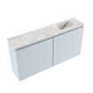 MONDIAZ TURE-DLUX Meuble toilette - 100cm - Clay - EDEN - vasque Glace - position droite - sans trou de robinet SW1103216