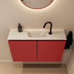 MONDIAZ TURE-DLUX Meuble toilette - 80cm - Fire - EDEN - vasque Ostra - position centrale - 1 trou de robinet SW1104869