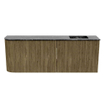 Mondiaz JOYA-DLUX Meuble de salle de bains 111.6cm - arrondi gauche couleur Dusk - Vasque FAYE position Droite 1 trou de robinet couleur Lava. SW1423257