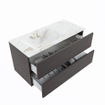 MONDIAZ VICA-DLUX Ensemble meuble de salle de bains - 100cm - meuble bas dark grey - 2 tiroirs - lavabo encastré cloud gauche - 1 trou de robinet - version hauteur 60cm - frape SW1088677