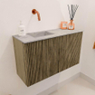 Mondiaz JOYA-DLUX 70cm toiletmeubel - kleur Dusk - Wastafel FAYE positie Links Zonder kraangat kleur Glace. SW1423151